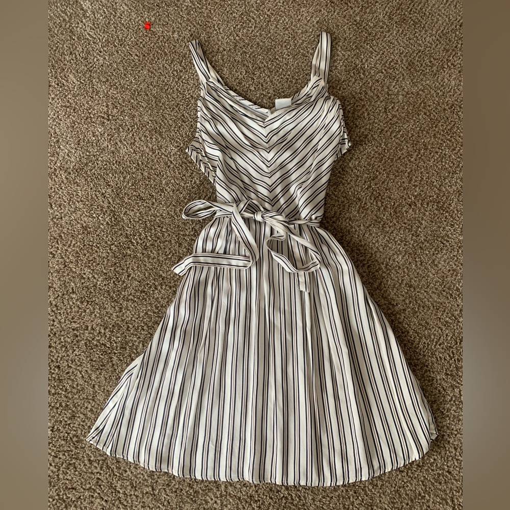 “A new day” black and brown striped sundress